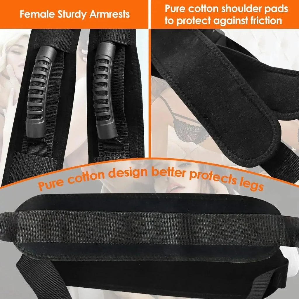 BDSM Sex Swing Set with Bondage Love Slings Adjustable Strap Easy Installation Soft Mat for Couples Adult Sex Toy Intimate Time