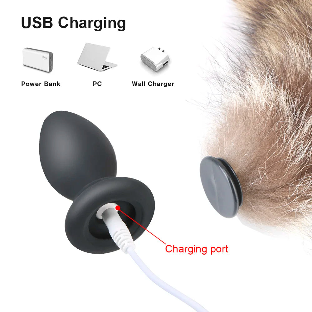 Adult Game Cosplay Sex Toys For Couples Anus Dilator Fox Tail Anal Plug Vibrator Smooth Touch Remote Control 10 Mode