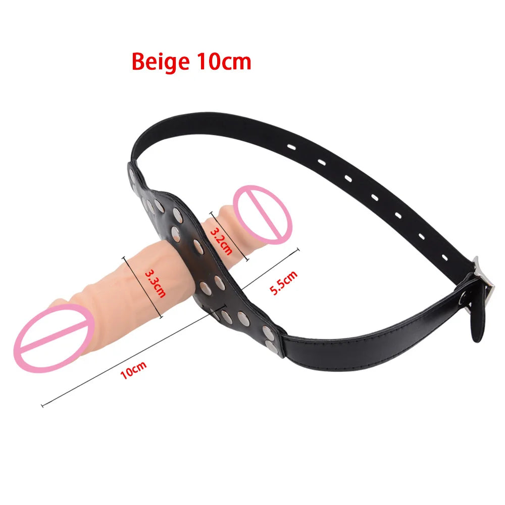 BDSM Strap on Penis Mouth Gag Double Dildos Bandage Adult Games Strapon Lesbian Sex Toys for Husband and Wife Sex Products