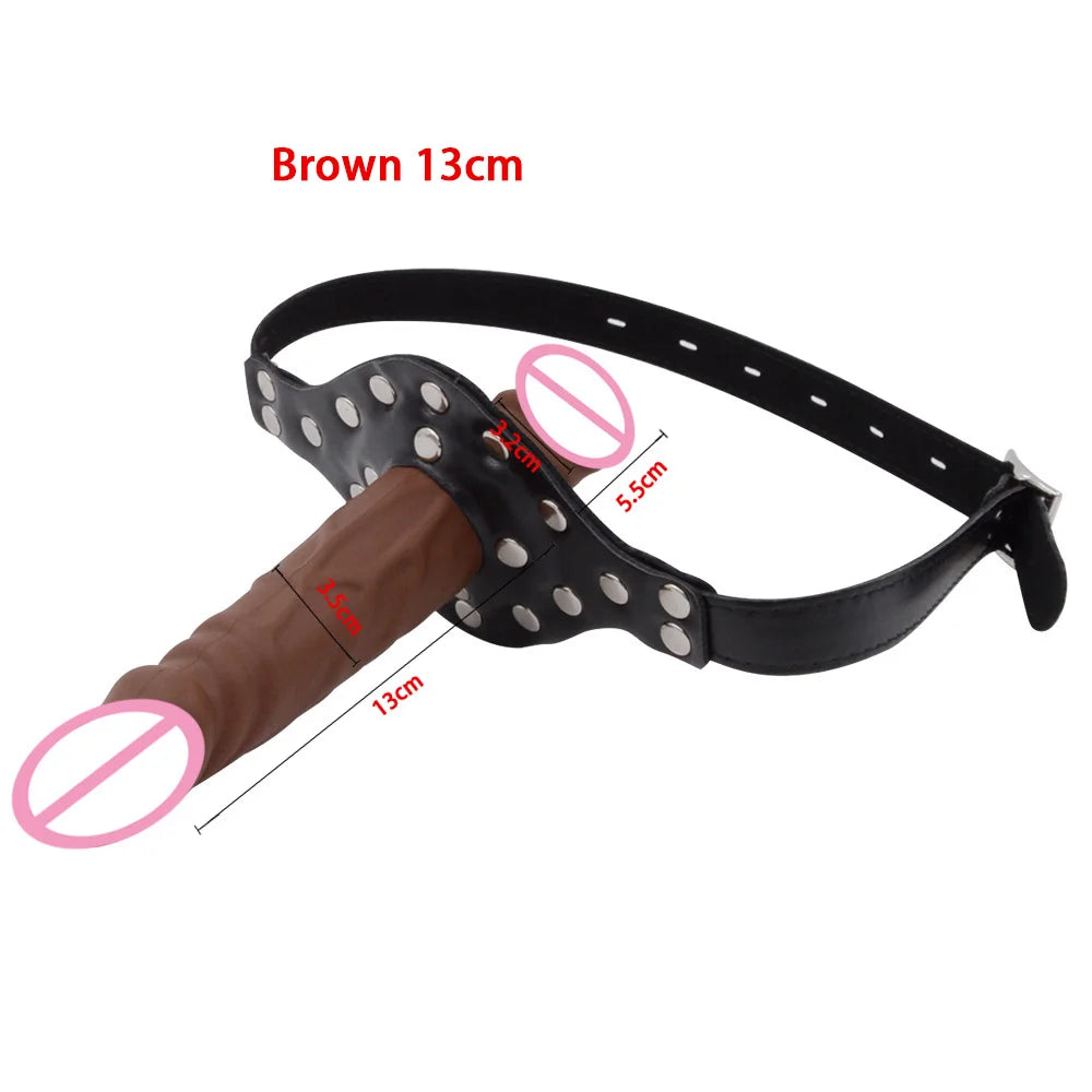 BDSM Strap on Penis Mouth Gag Double Dildos Bandage Adult Games Strapon Lesbian Sex Toys for Husband and Wife Sex Products