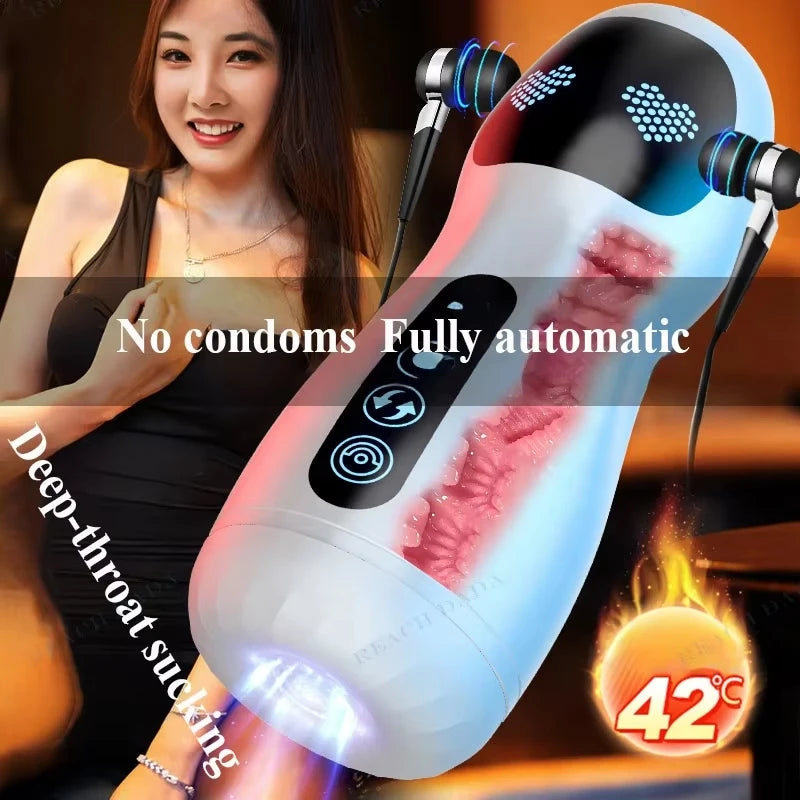 Sex Toys Male Masturbator Cup Sucking Heating Strong Vibration Multiple Ways To Play More Casual More Safer More Portable