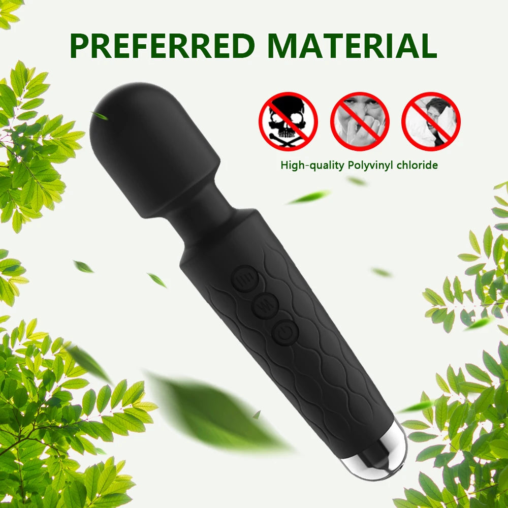 Silicone Powerful AV Vibrator, Female Nipple Clitoris G-spot Stimulation Masturbator, Couples Adult Sexy Sex Toys, Sex Toys 18+
