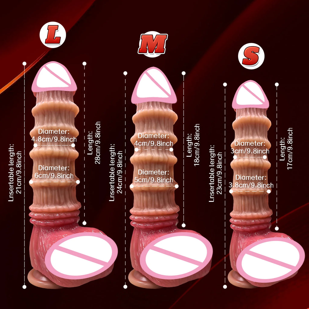 Realistic Big Penis Dildo for Women Anal Masturbation Special Nodes Silicone Vibrating Adult Sexual Toy ForGSpot Vagina Anal Sex