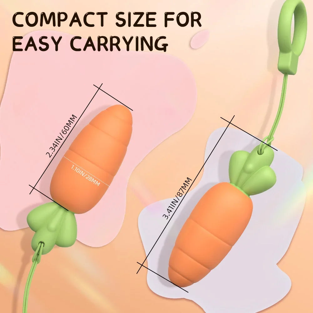 Cute Carrot Vibrating Powerful Mini Bullet 9 Modes for Women Clitoris Stimulator Dildo Adult Sex Toy  Anal Massage Vibrator