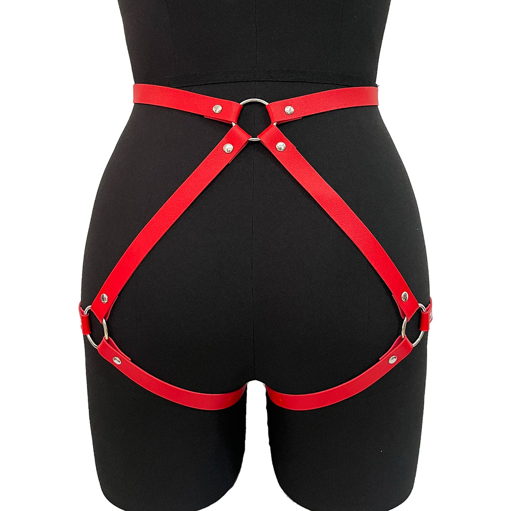 Women Bondage Body BDSM Collar Body Harness Belt Chain Slave Breasts Sex Toys Harness Lingerie Goth Crop Tops Leather Bra Cage