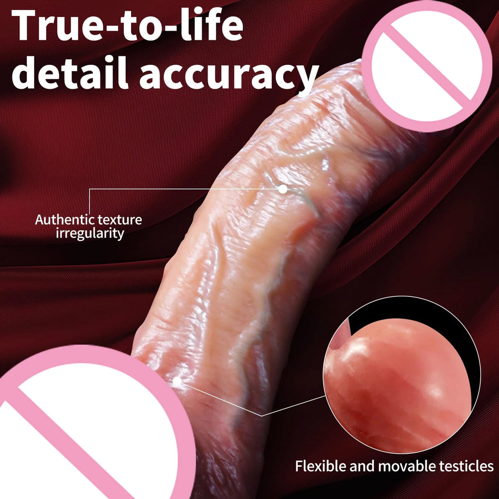 Realistic Dildos for Women Skin Sliding Foreskin Testicles Dildo Anal Vaginal Stimulation Strap on Big Penis Sex Toys for Woman