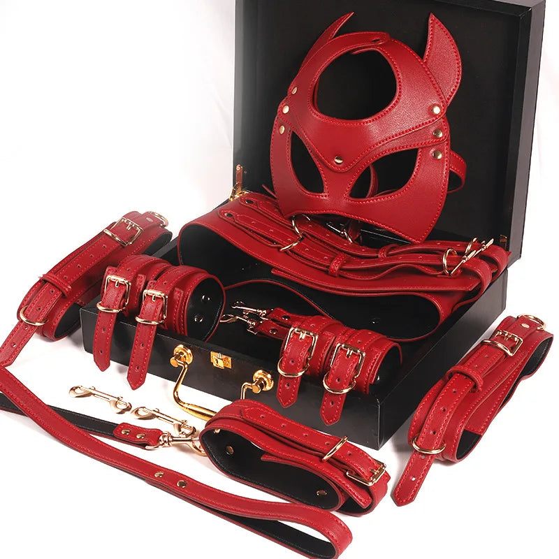 Sex Toys for Woman BDSM Sex Bondage Set Erotic Adults Toys Handcuffs Ankle Cuffs Collar Sex Toy Kit Adults Games Sex Products