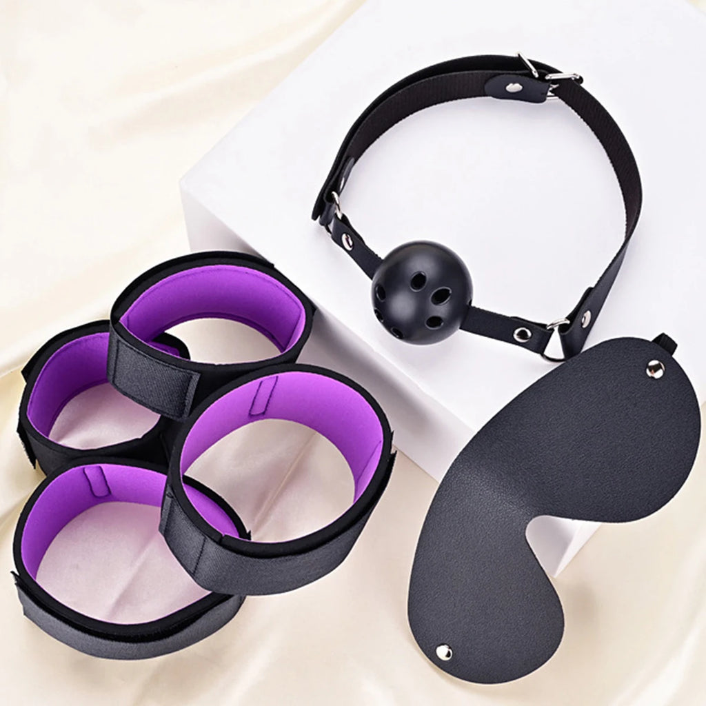 BDSM Sex Toys for Couples Bondage Set Stainless Steel Adjustable Spreader Bar Sex Slave Handcuffs Ankle Cuffs Fetish Restraints