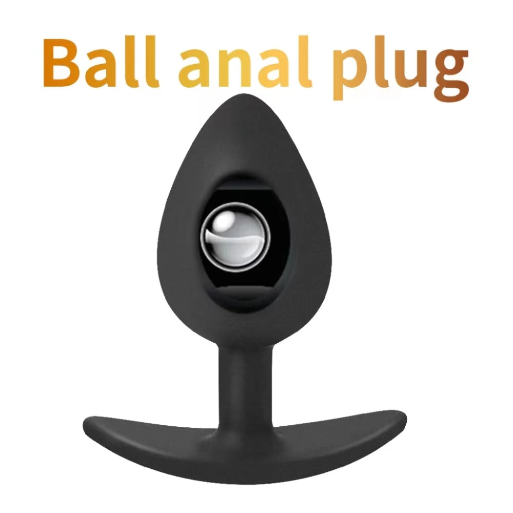 1pc Silicone Anal Plug Built-in Balls, Beginner to Senior Size, Buttocks G-Spot Massage, Adult Sex Toys