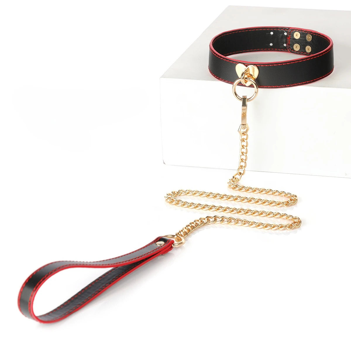 Sex toys Adult adult sex toy black red leather collar fetish couple punishment restraint training neck cover