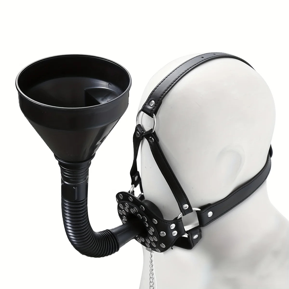 Funnel Mouth Gag Head Harness Slave Bondage Restraints Ball Gag BDSM Adult Flirting Sex Bondage Play Toys for Women and Couples