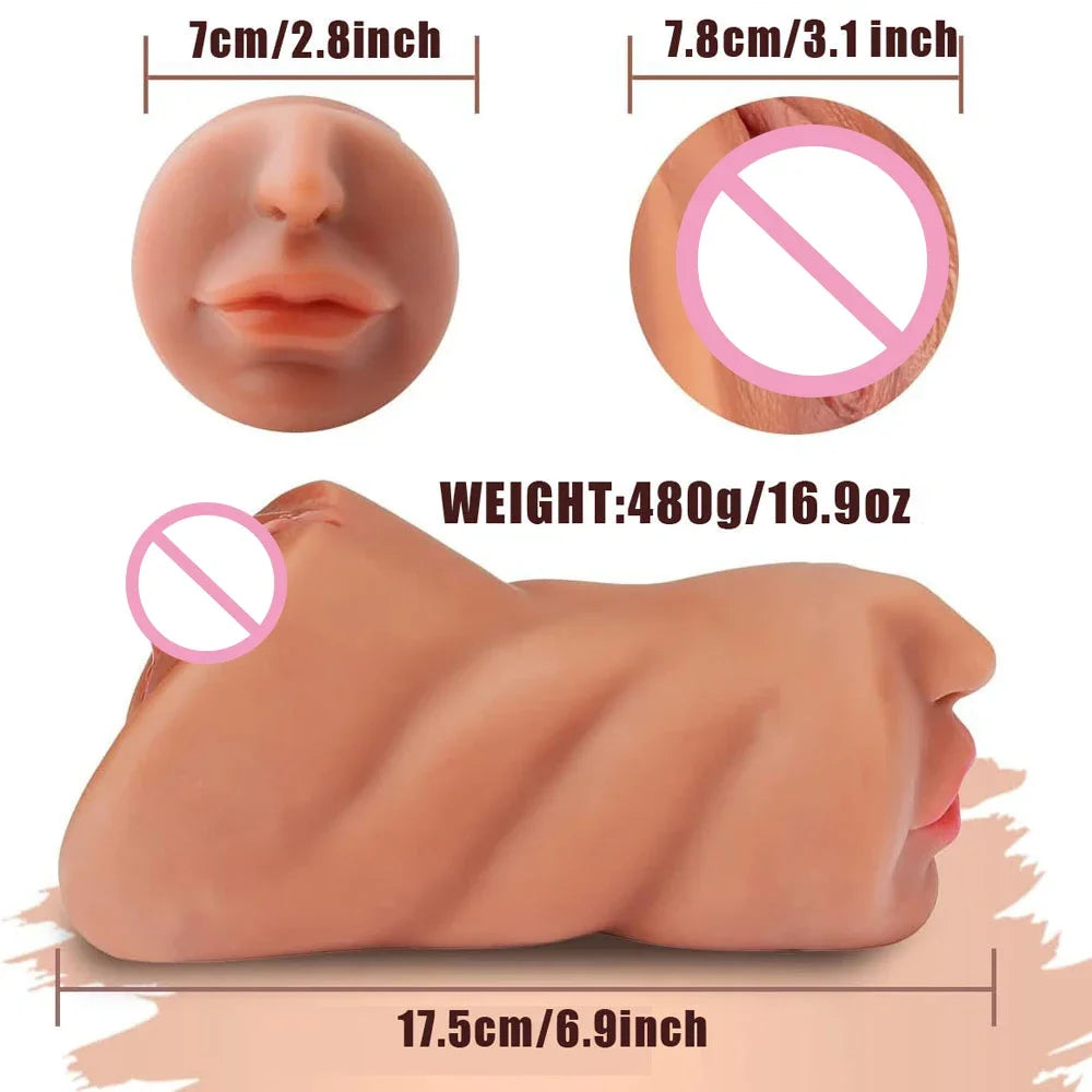 Masturbation Stick Male Masturbator Artificial Vagina Simulator Realistic Rubber Vaginal Industrial Pussy Sex Toys For Men Adult