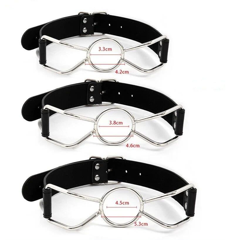 VaHppy SM Bondage Oral Shackles Gag Stainless Steels Butterfly +PU Couple Games Sex Toys Forced Open Mouth BDSM Adult Flirting