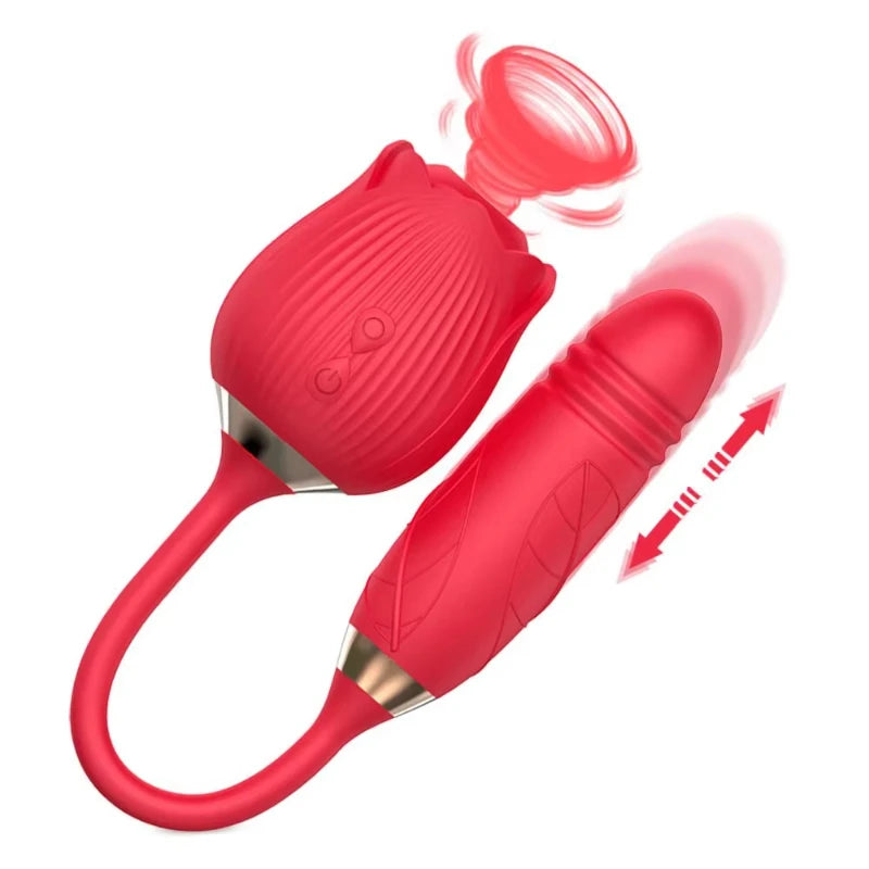 Licking Vibrator for Women Clitoral Nipple Stimulator Massager Thrusting Dildo 2 in 1 Sex Toy for Women Adult Sex Products