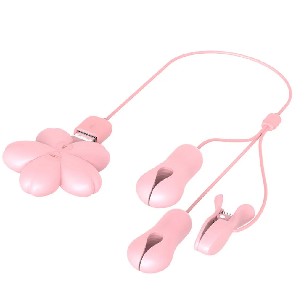 Nipple Clamp Vibrator for Women Labia Powerful Vibration with Clips Breast G Spot Clitoris Stimulator Vibrating Massager Sex Toy