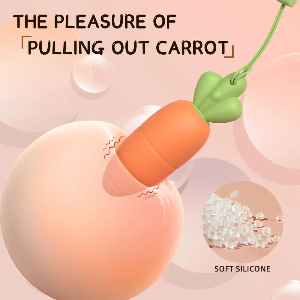 Cute Carrot Vibrating Powerful Mini Bullet 9 Modes for Women Clitoris Stimulator Dildo Adult Sex Toy  Anal Massage Vibrator