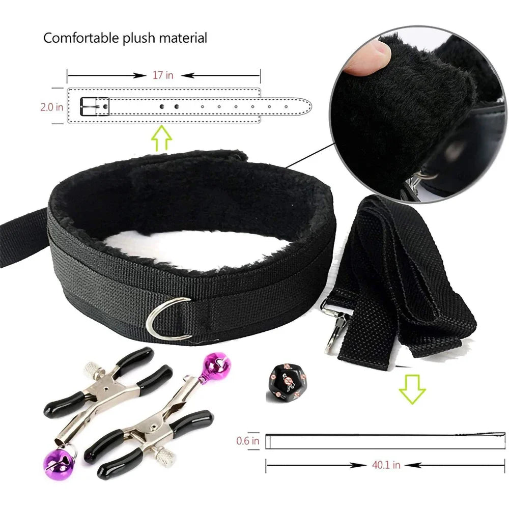Sex Toys For Women BDSM Sets Nylon Adult Sex Toys Handcuff  Strapon Exotic Accessories Sex Games Whip Nipple Clamp Vibrator
