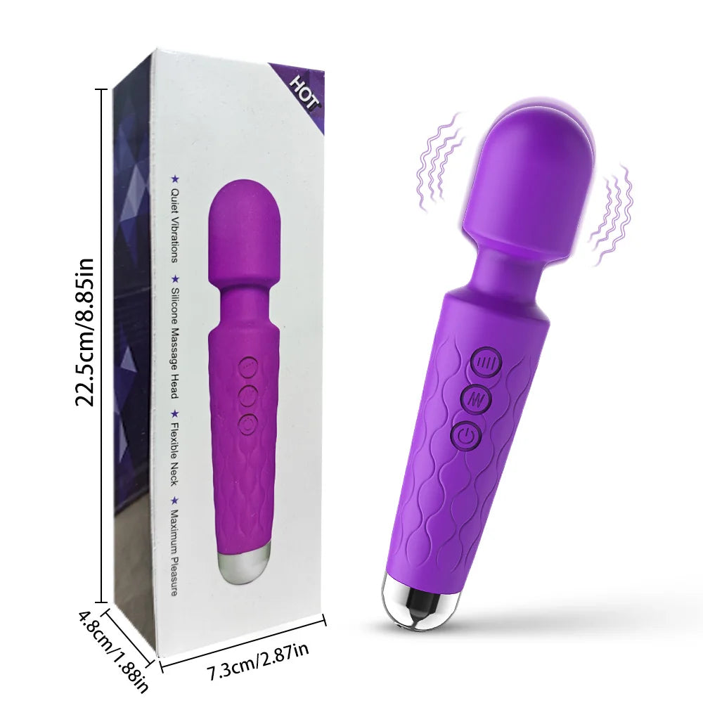 Silicone Powerful AV Vibrator, Female Nipple Clitoris G-spot Stimulation Masturbator, Couples Adult Sexy Sex Toys, Sex Toys 18+