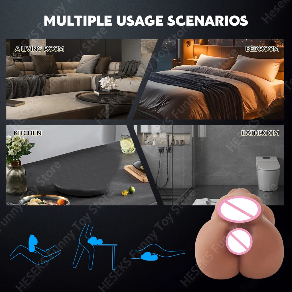 HESEKS Penetration Realistic Anal Male Masturbator with Big Dildos Anus for Men Portable Sex Doll Butt Sex Toys for Gay 18+