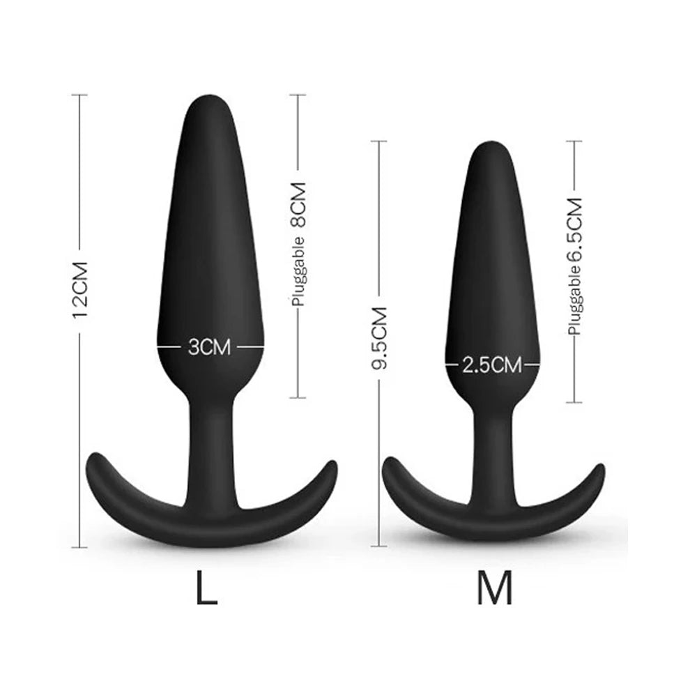 3 Different Size Anal Plug Soft Silicone Anal Butt Plug Stimulator Adult Sex Toys for Men/Women Prostate Massager Anal Trainer