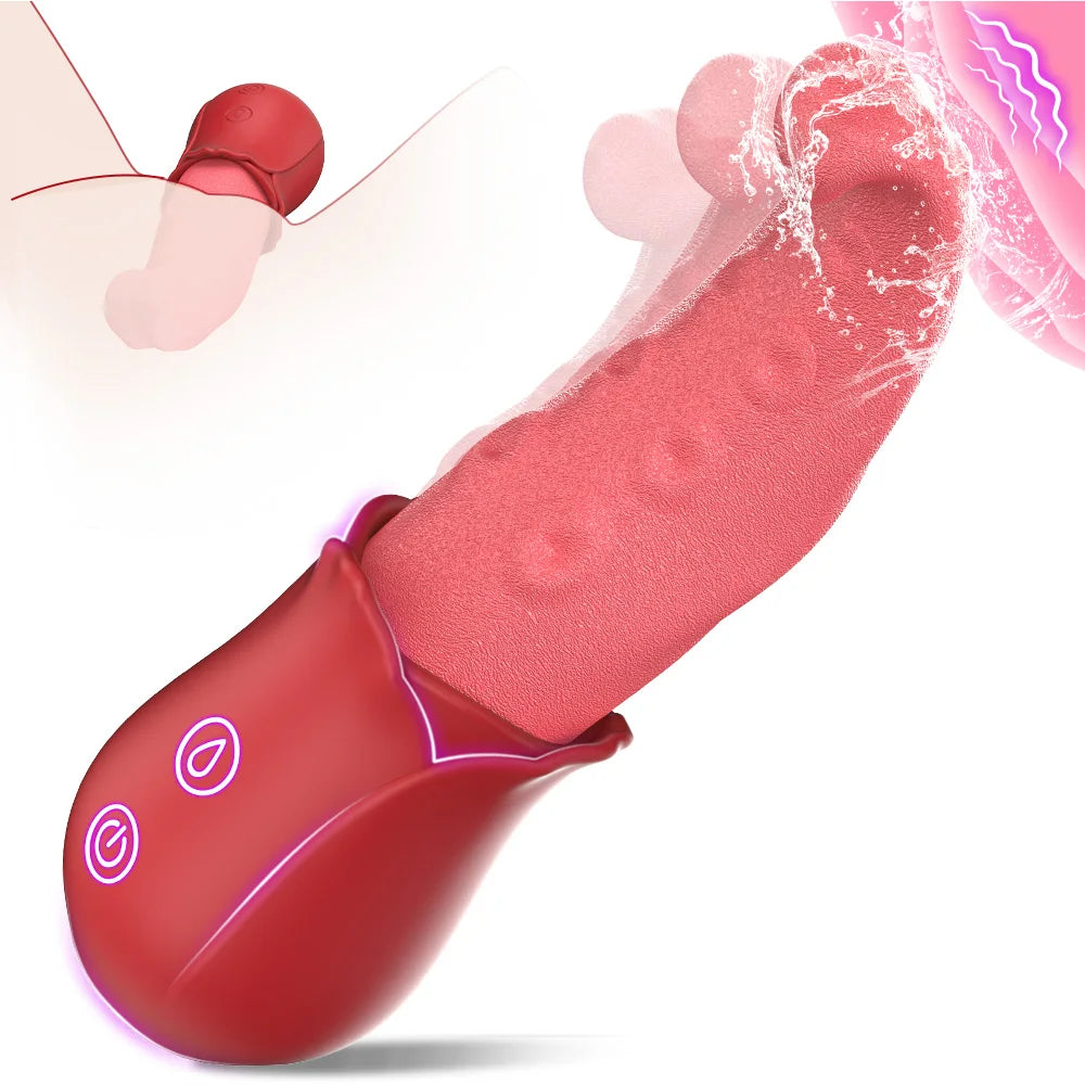 Adult Toys Tongue Licking Vibrator Clitoris Stimulator Dildo Vibrator Masturbation Tools Women Vagina Vibration Adult Supplies