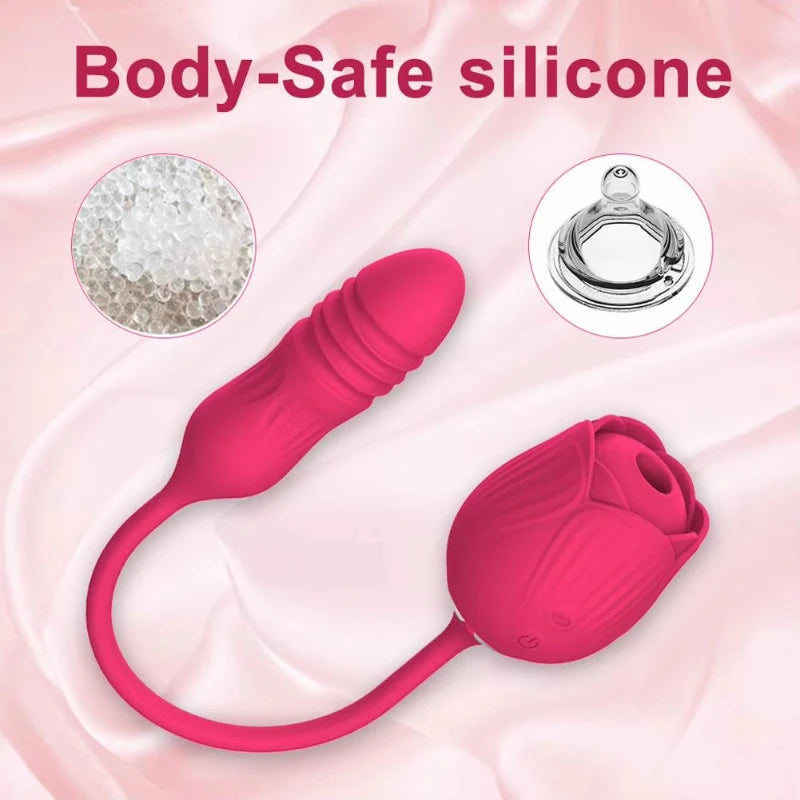 Licking Vibrator for Women Clitoral Nipple Stimulator Massager Thrusting Dildo 2 in 1 Sex Toy for Women Adult Sex Products