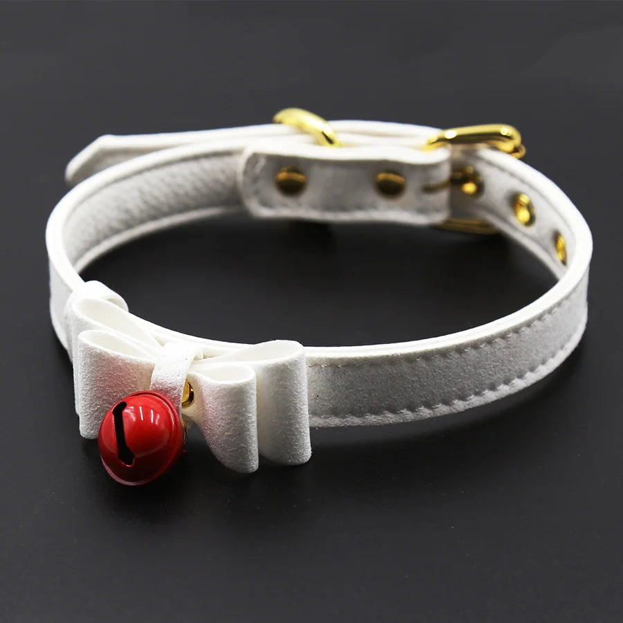 Sexy PU Leather Collar Bell Choker Slave Costume BDSM Bondage Necklace Neckband Sex Toys Adults SM Erotic Accessories