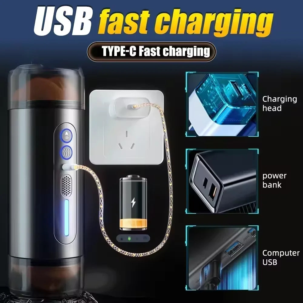 Male Masturbator Toys Automatic Sucking Masturbation Cup for Men, Deep Throat Oral Vagina Suction Blowjob Vibrating Sex Machine