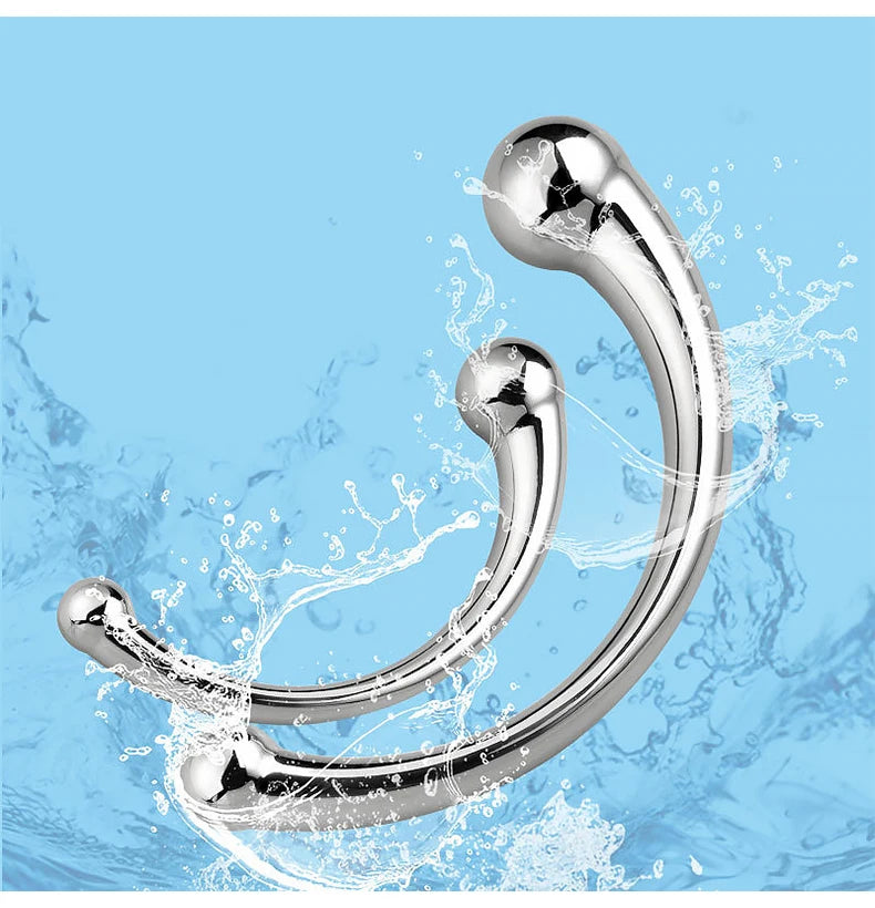 Metal Anal Plug Double Ended Stainless Steel G Spot Wand Butt Plug Prostate Massage Anal Dildo Plug Adult Sex Toys for Men Women