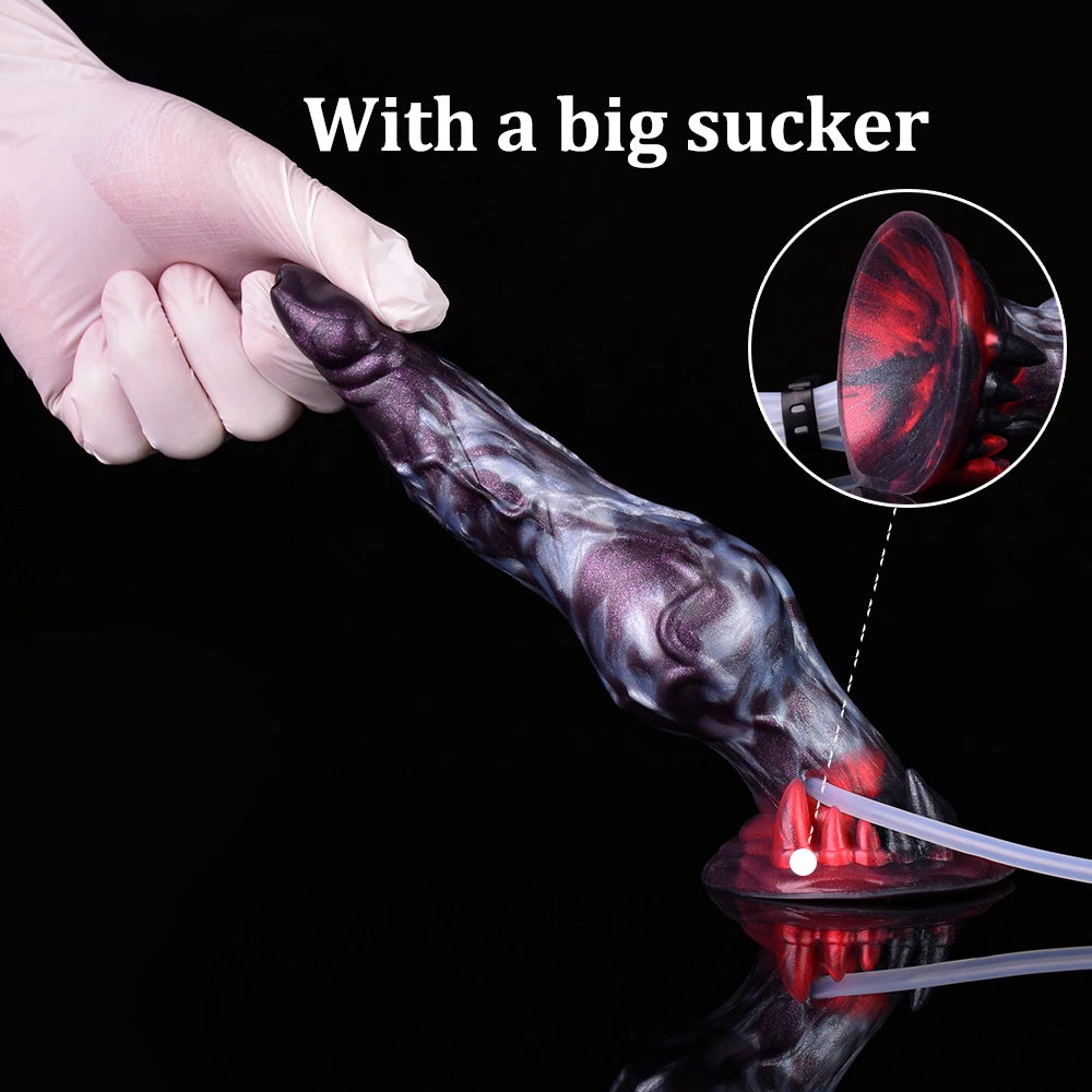 SMMQ Silicone Squirting Dildo With Dog Knot Ejaculation Penis Female Vagina Masturbation Adult Sex Toy Shop 18