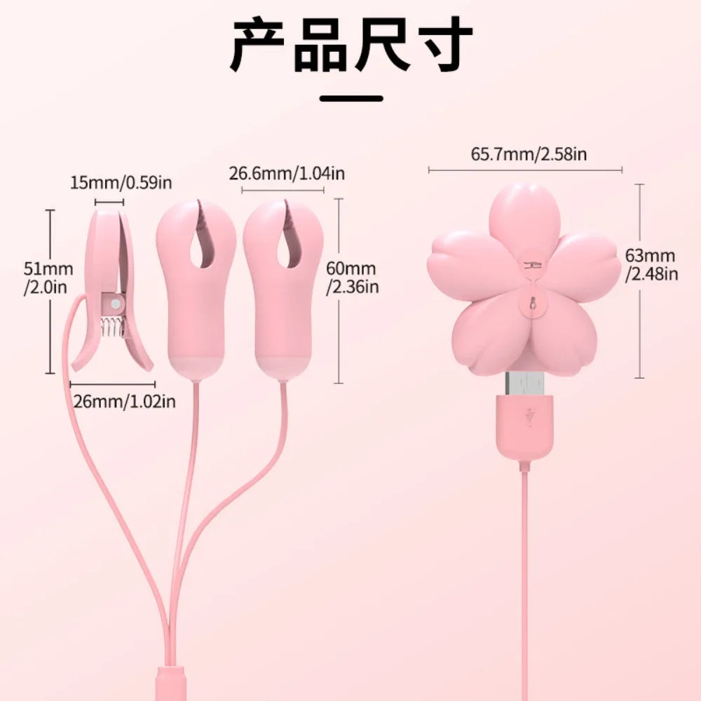 Nipple Clamp Vibrator for Women Labia Powerful Vibration with Clips Breast G Spot Clitoris Stimulator Vibrating Massager Sex Toy