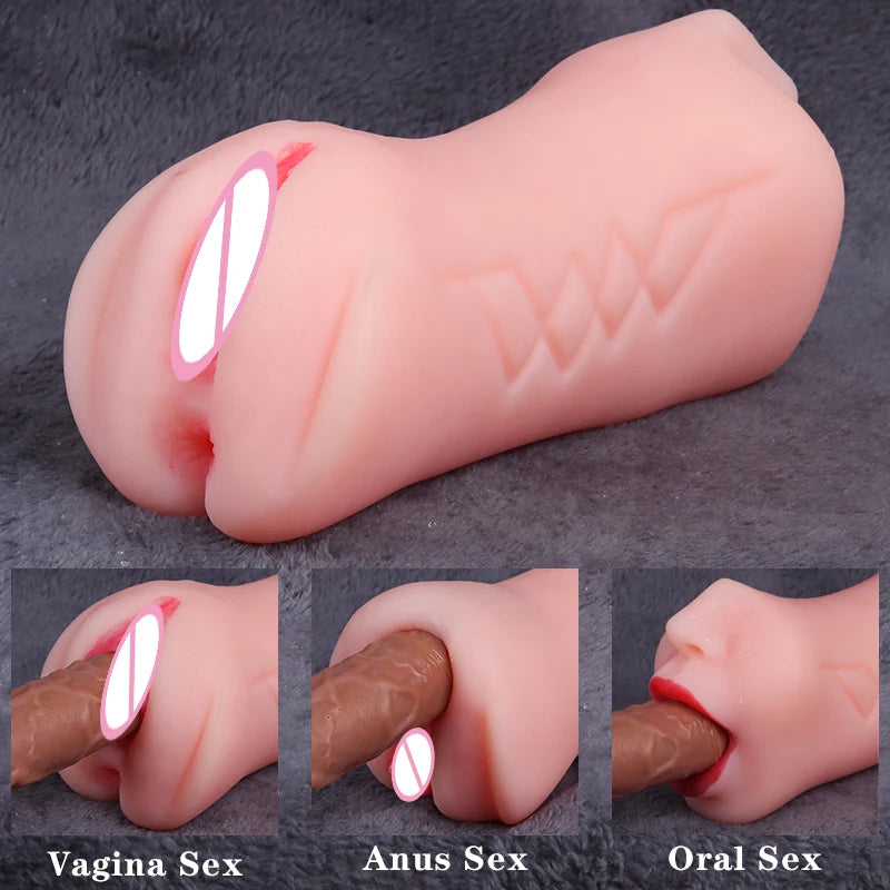 3 in 1 Masturbator for Male Realistic Vagina Oral Sex Toys Pocket Pusssy Deep Throat Masturbation Man Blowjob Sex Tool for Men