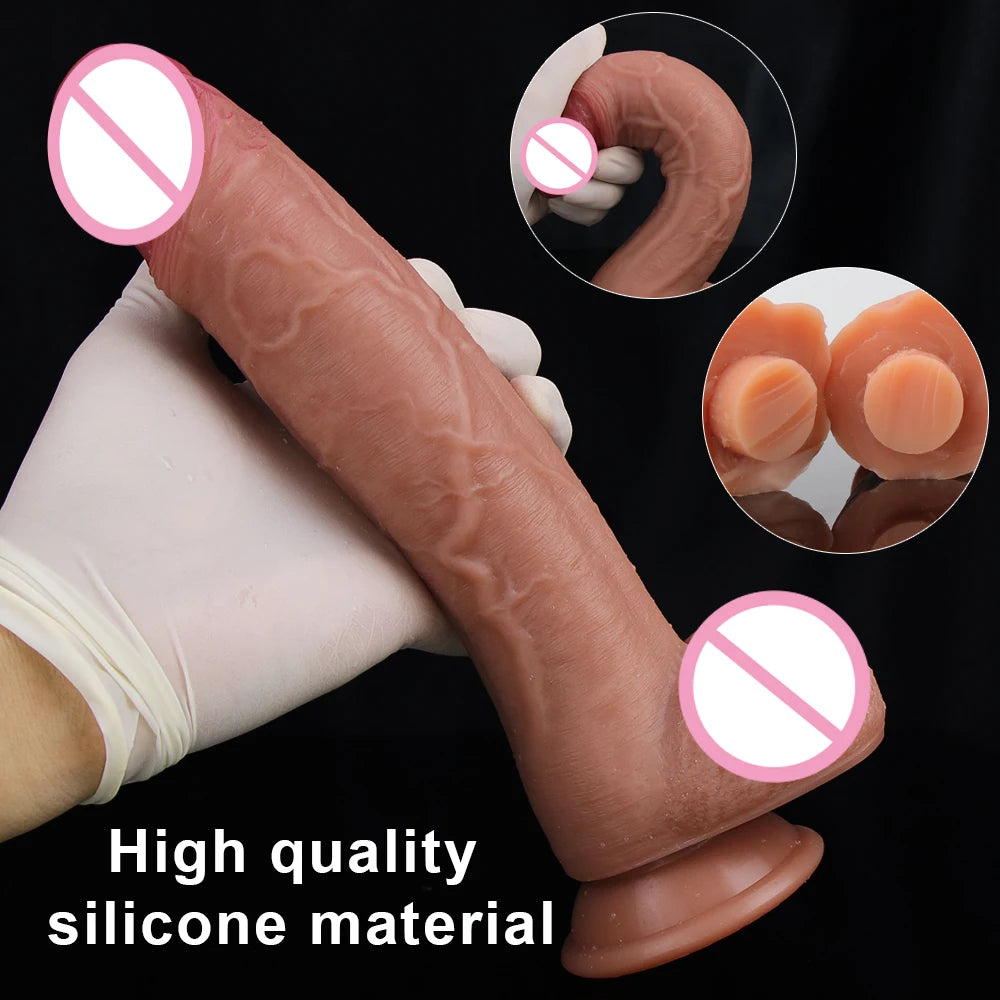 32CM Realistic Silicone Dildo Super Large Penis Sex Toy For Men Women With Thick Glans Real Dong Powerful Suction Cup Stiff Cock