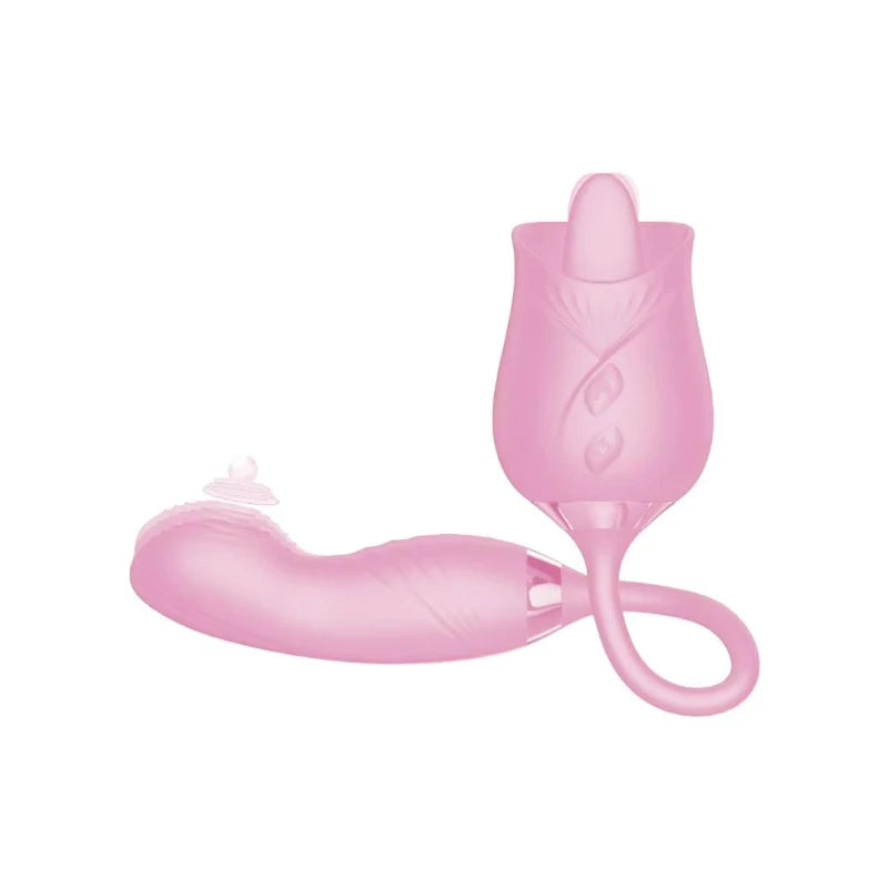 Licking Vibrator for Women Clitoral Nipple Stimulator Massager Thrusting Dildo 2 in 1 Sex Toy for Women Adult Sex Products