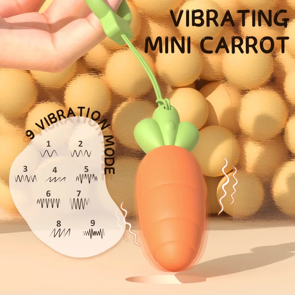 Cute Carrot Vibrating Powerful Mini Bullet 9 Modes for Women Clitoris Stimulator Dildo Adult Sex Toy  Anal Massage Vibrator