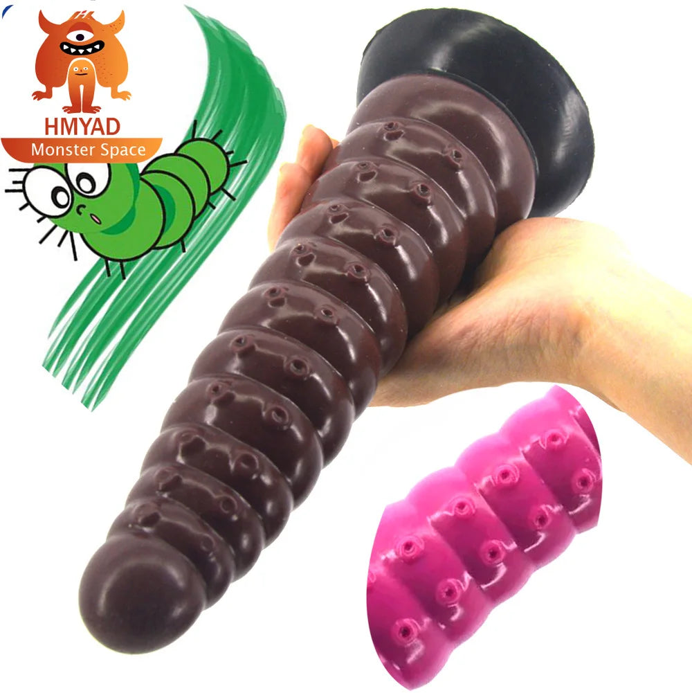 Silicone Simulation Dildo Female Masturbator Clitoris Massager Sex Toy Simulation Caterpillar Dildo