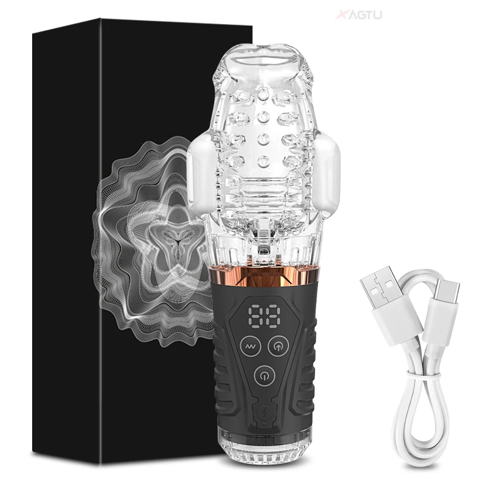 New Automatic Male Masturbator for Men 360 Rotation Vibrator Penis Massager Vagina Pussy Male Masturbation cup Sex Toys for Men