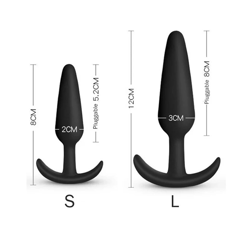 3 Different Size Anal Plug Soft Silicone Anal Butt Plug Stimulator Adult Sex Toys for Men/Women Prostate Massager Anal Trainer