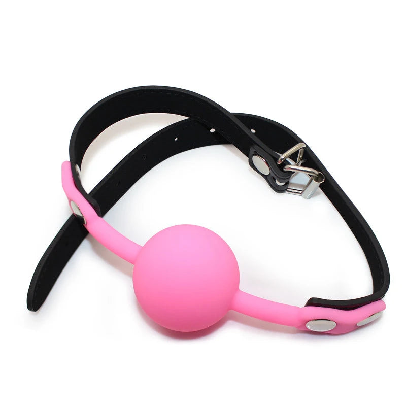 BDSM Adult Slave Harness Silicone Ball Open Mouth Gag BDSM Bondage Fetish Mouth Restraint Sex Toy for Woman Exotic Accessories