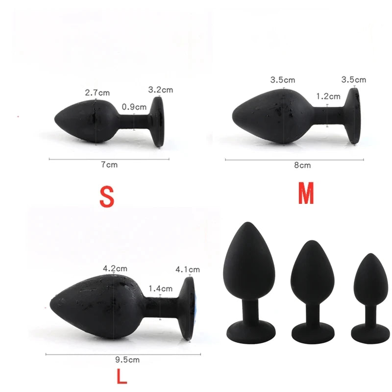 Adult Silicone Anal Plug Dildos Bullet Vibrator Butt Plugs Sex Toys for Women Men Gay Prostate Massager Anal Masturbating S/M/L