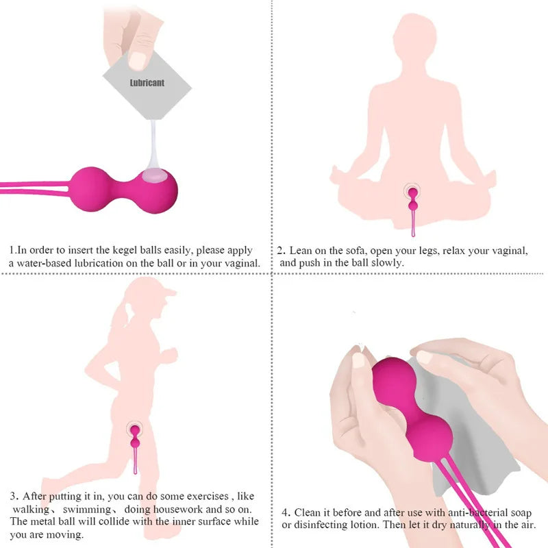 Silicone Vaginal Balls Sex Toys For Women Vagina Tighten Exercise Chinese Kegel Balls Vibrator Pelvic Ben wa Balls Anal balls