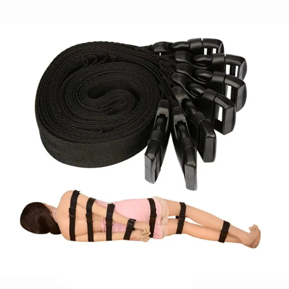 7Pcs/Set Harness Strap Handcuffs Slave SM Bondage Belt Fantasy BDSM Bondage Rope Fetish Restraints Adult Sex Toys for Men Women