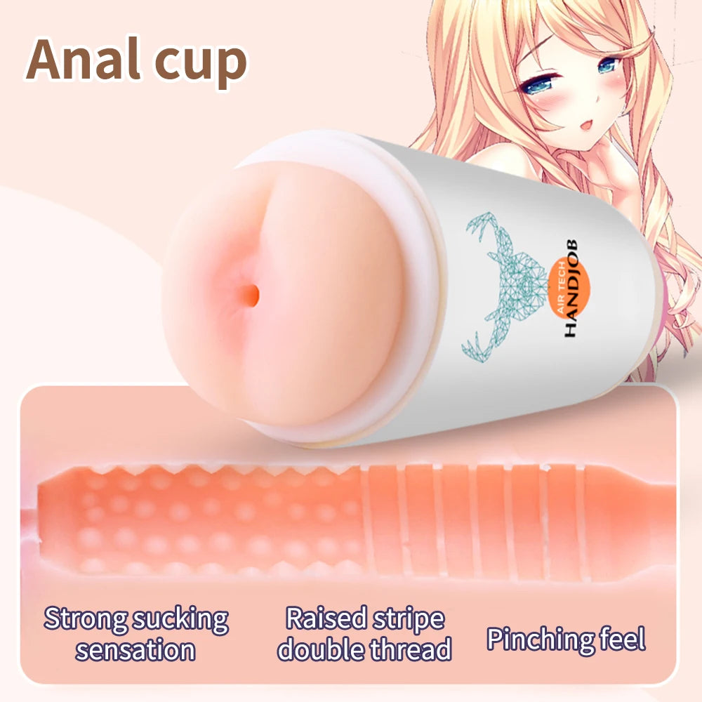 Realistic Vagina Sex Toys Scrotum Stimulator Safe Silicone Vaginal Male Masturbator Soft Pocket Pussy Male Sex Toys for Adult