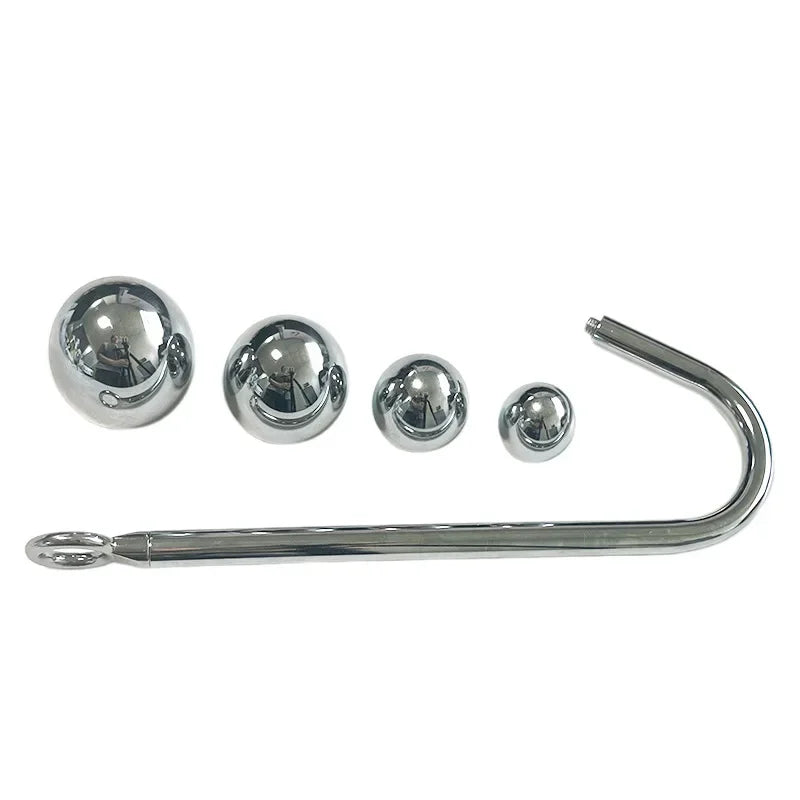 Stainless Steel Anal Hook Anus Balls Metal Anal Dilator Butt Plug Big Anal Beads Prostate Massager Insert Sex Toy for Adult