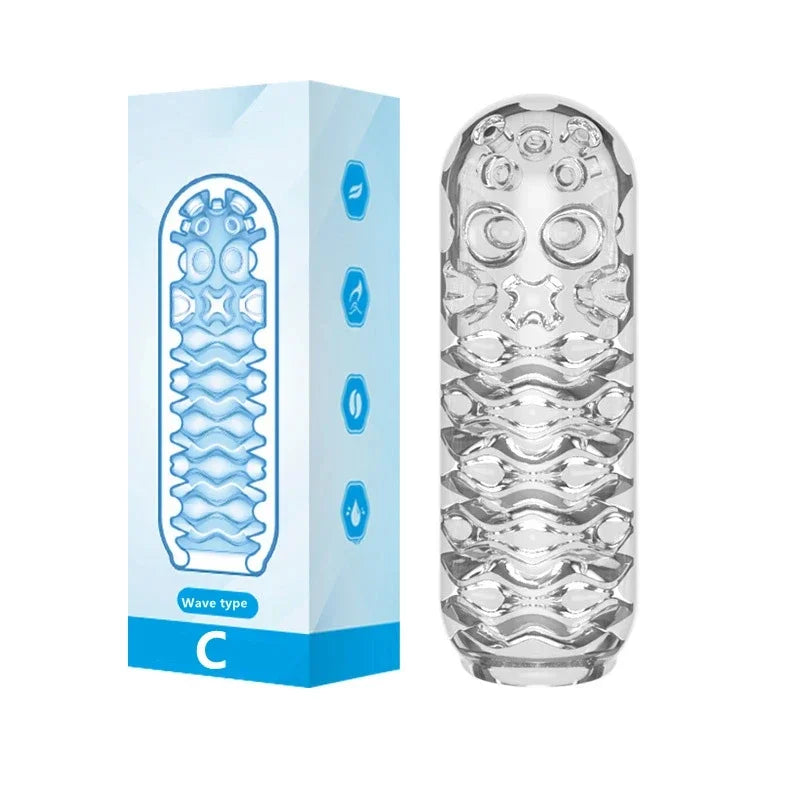 Male Masturbation Toys TPE Soft Clear Pocket Pussy Penis Sleeve Intimate Toys for Men Masturbation Tools Aadult Products 18 Sex