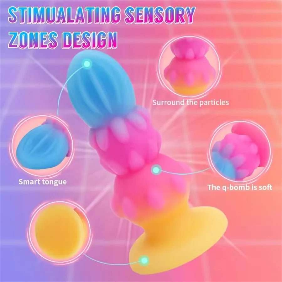 Silicone Anal Plug Soft Anal Beads Butt Plug Dildo Luminous Buttplug Anus Trainer Prostate Massager Adult Sex Toys For Women Men