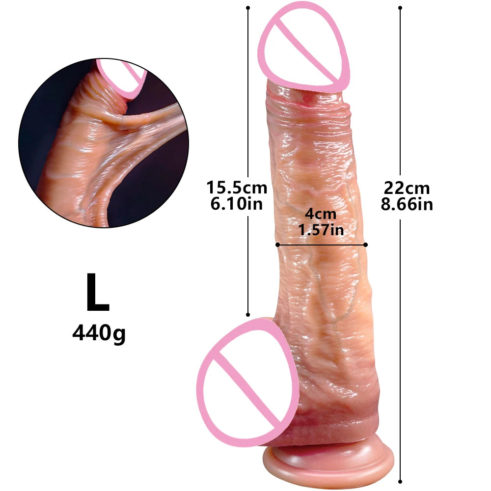 Realistic Dildos for Women Skin Sliding Foreskin Testicles Dildo Anal Vaginal Stimulation Strapon Big Penis Sex Toys for Woman