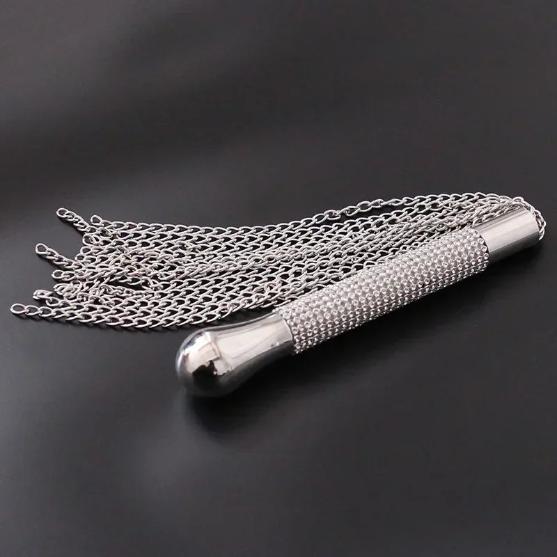 Adult Whip with Diamond Handle Heavy Chain BDSM Flogger for Couples Role Play and Seduction Sex Toy for Spanking and Teasing