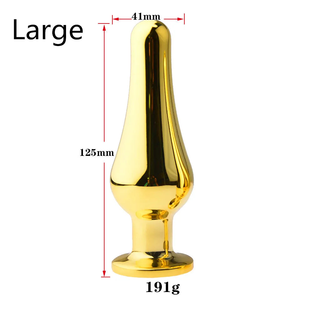 Smooth Stainless Steel Anal Plug Jeweled Butt Plug for Beginner G-spot Massager Sex Toys Dildo for Female Male Anal Beads S/M/L