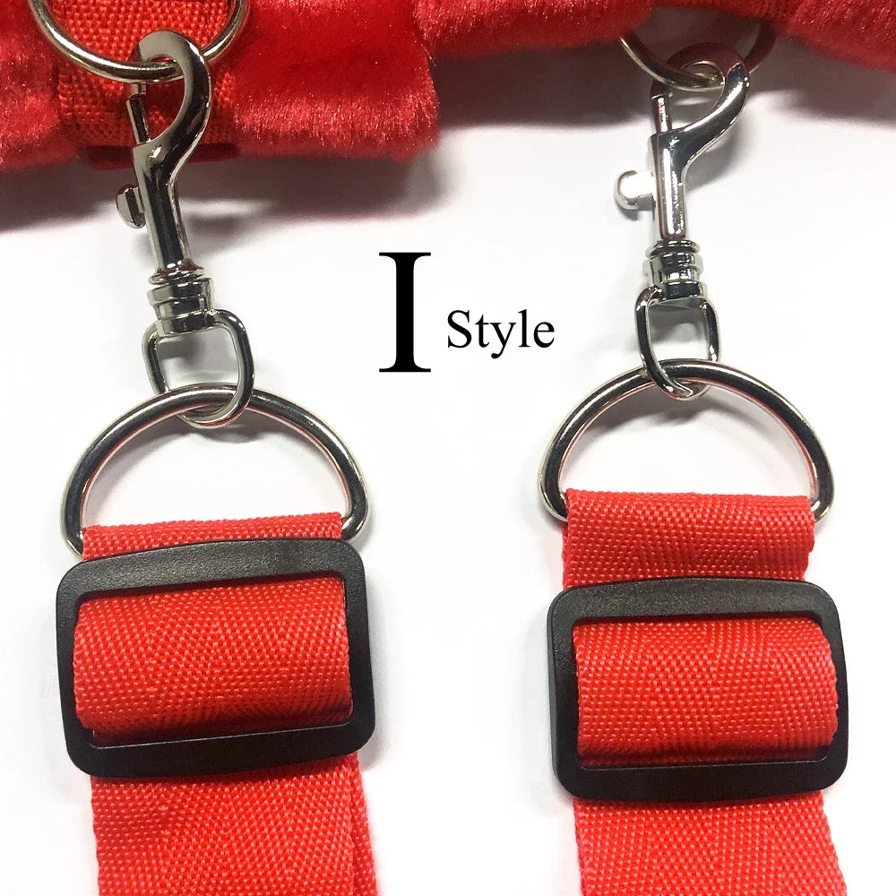 BDSM Bed Strap Bondage Alternative Binding on The Bed with Plush Binding Sex Toys,Flirting Handcuffs Footcuffs,Sm Self Bondage